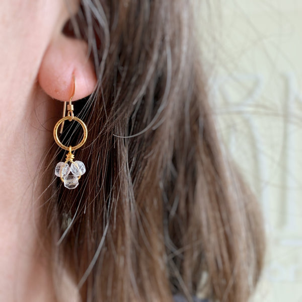 Clear Glass Hoop Earrings with Gold Filled Ear Wires — The Glass