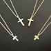 Smooth and Simple Cross Pendant Necklace, your choice of sterling silver or 14k gold-filled, small or tiny