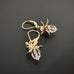 lady slipper inspired earrings in clear crystal and 14k gold filled ear wired