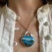 Bare Hill on Canandaigua Lake, hand painted pendant necklace in sterling silver with white sapphire