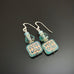 Ornamental Turquoise Czech Glass Earrings