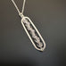 Paper Clip Style sterling silver pendant with clear crystals