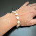 White Freshwater Coin Pearl Bracelet, hand made sterling silver links