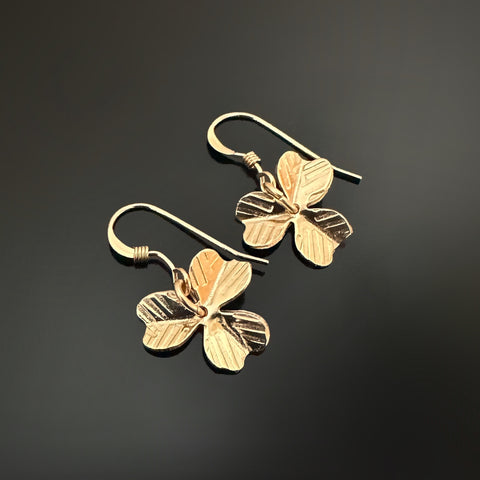 14k gold-filled handmade clover leaf earrings