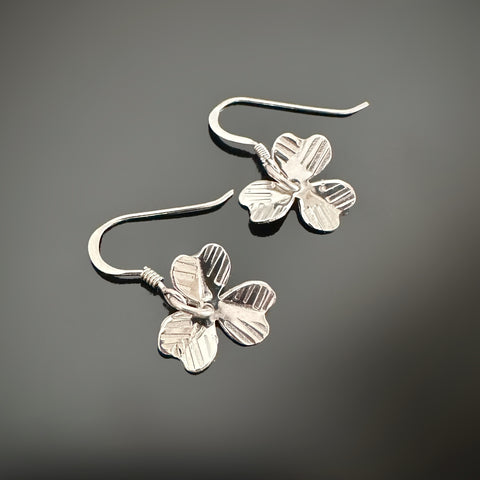 sterling silver clover leaf earrings  , all handmade.