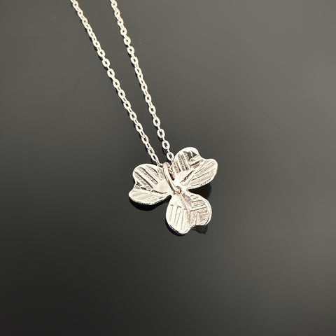 sterling silver shamrock clover pendant necklace