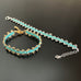 Turquoise hand stitched beaded bracelets with either silver or gold accents