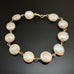 White Freshwater Coin Pearl Bracelet, hand made 14k gold-filled links