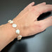 White Freshwater Coin Pearl Bracelet, hand made 14k gold-filled links