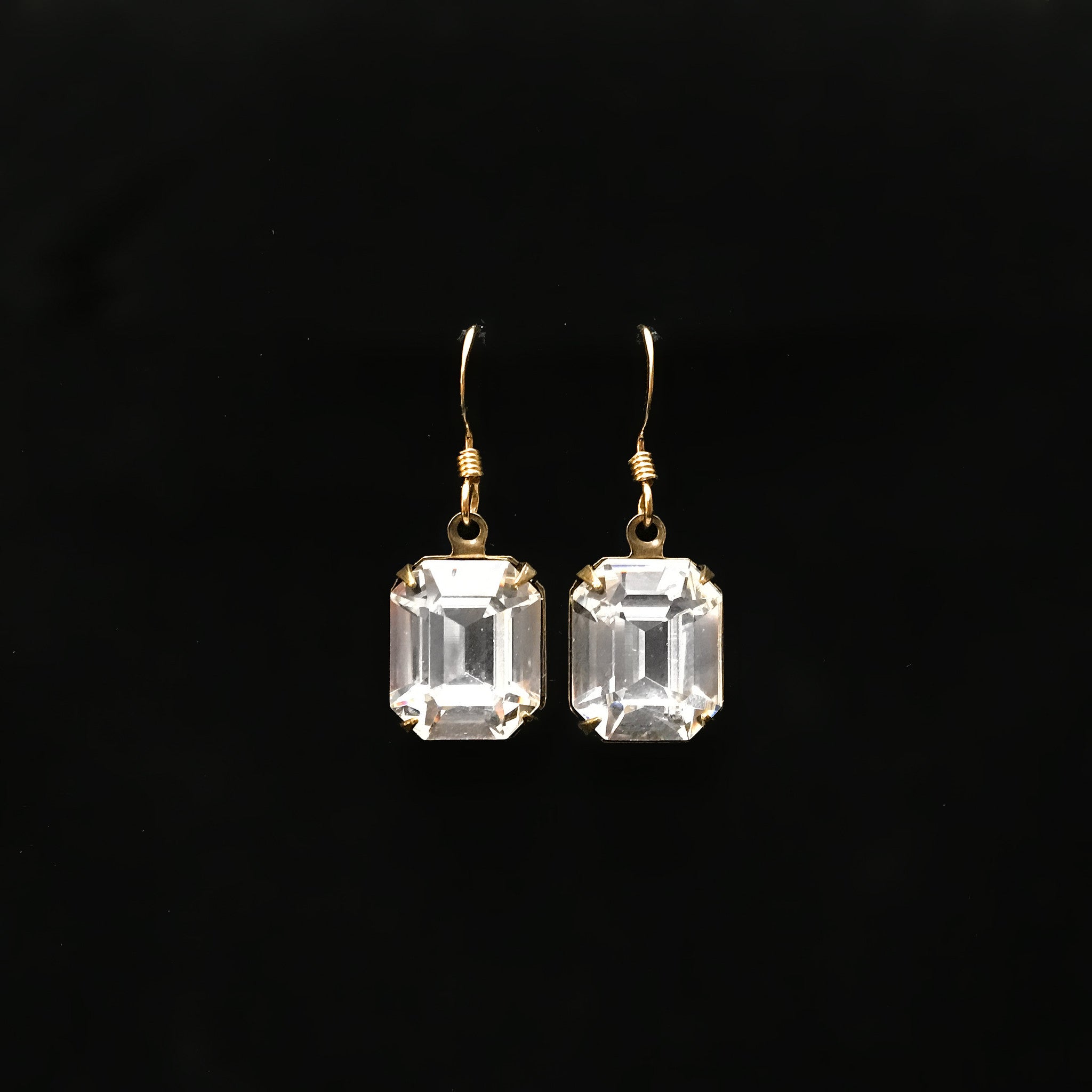 Swarovski AB Emerald Cut Crystal Earrings