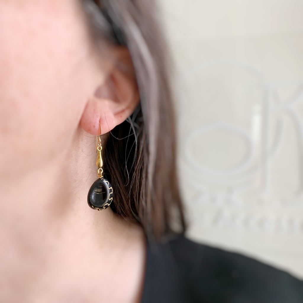 Black Wood Earring - Thick Open Tear Drops – Fountain of Blanks